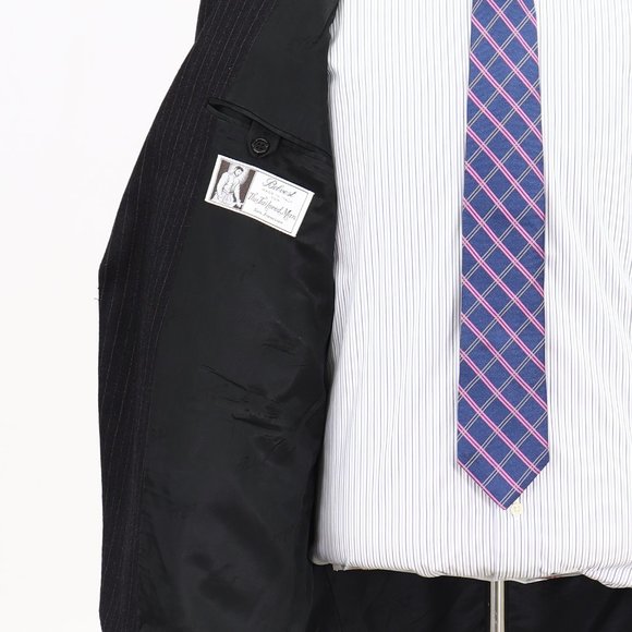 Belvest 46R Gray Stripe Wool Two Button Suit Jacket V001 - Picture 9 of 11